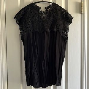 *NWOT* Boutique Black Lace Top- Size Medium